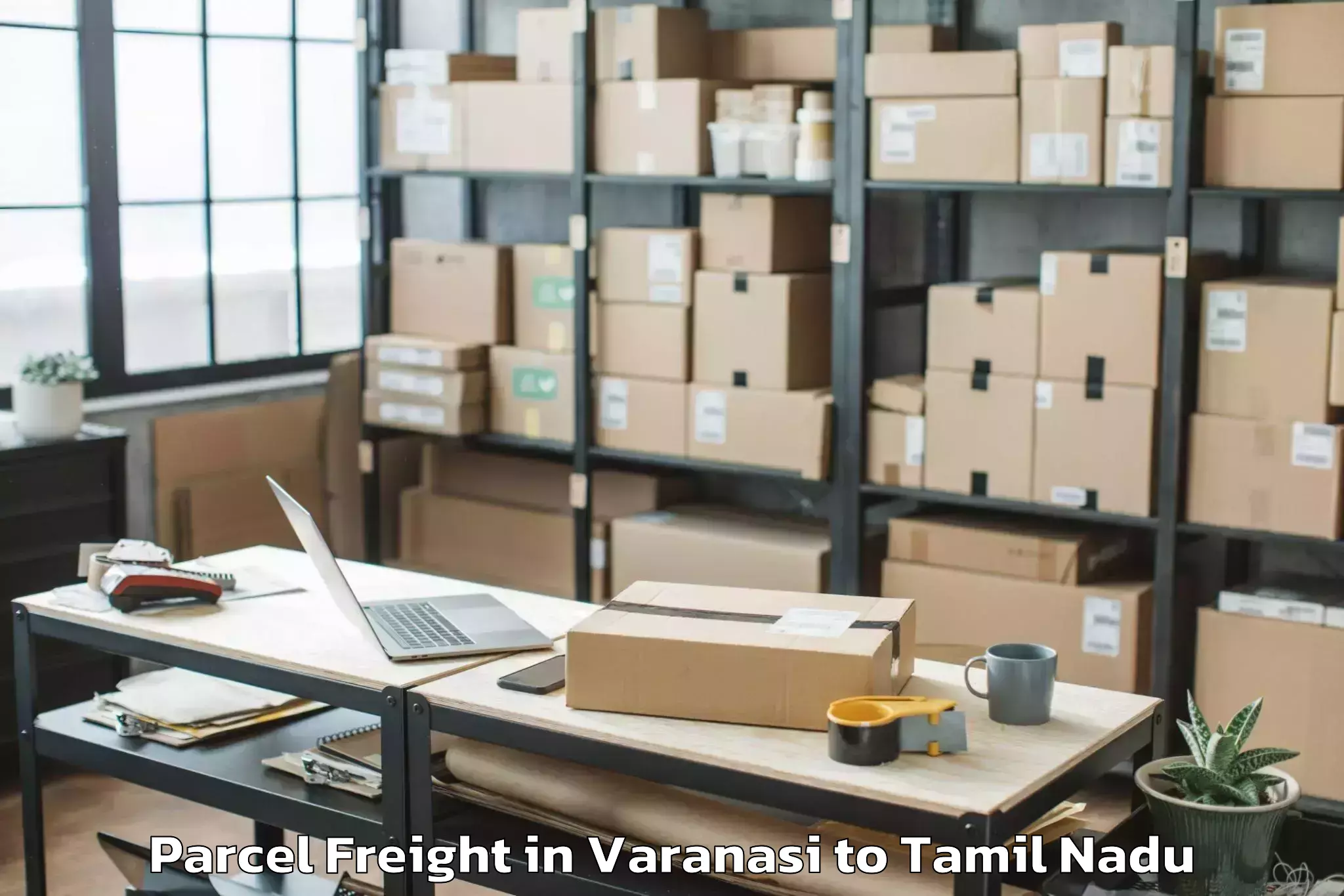 Hassle-Free Varanasi to Vskvalasai Dindigul Dist Parcel Freight